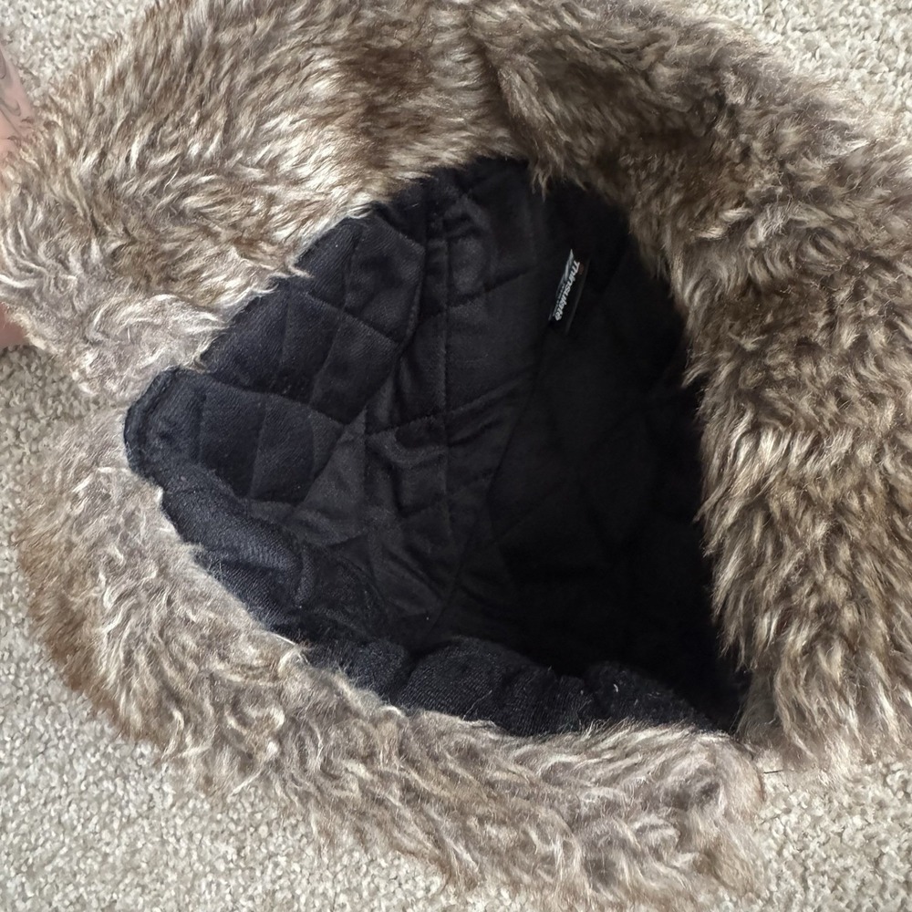 Real Tree Snow Camo Bomber Hat Browns Faux Fur Buckle Lined * - Picture 8 of 9